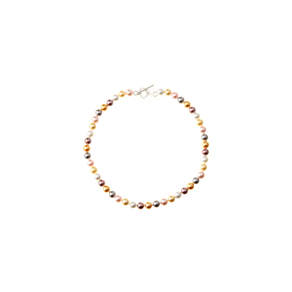 Bracelet en argent perles multicolores pour femme Collier argent et Perles de culture multicolores "BDM Color"