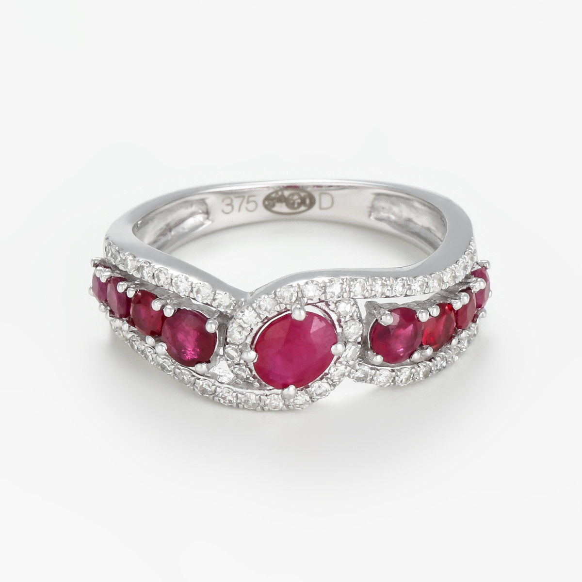 Bague "Affection Exquise" Or blanc et Rubis