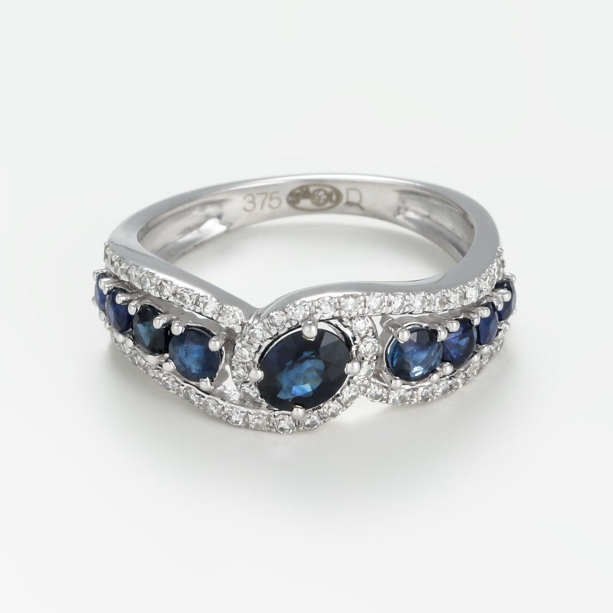 Bague "Affection Exquise" Or blanc et Saphir