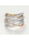 Bague "Amour Radieux" Or tricolore et Diamant