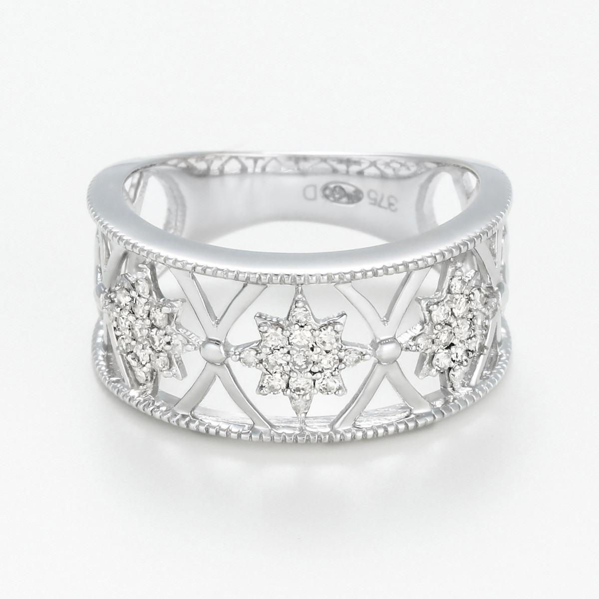 Bague "Ancrée" Or blanc et Diamants Bague "Ancrée" Or blanc et Diamants