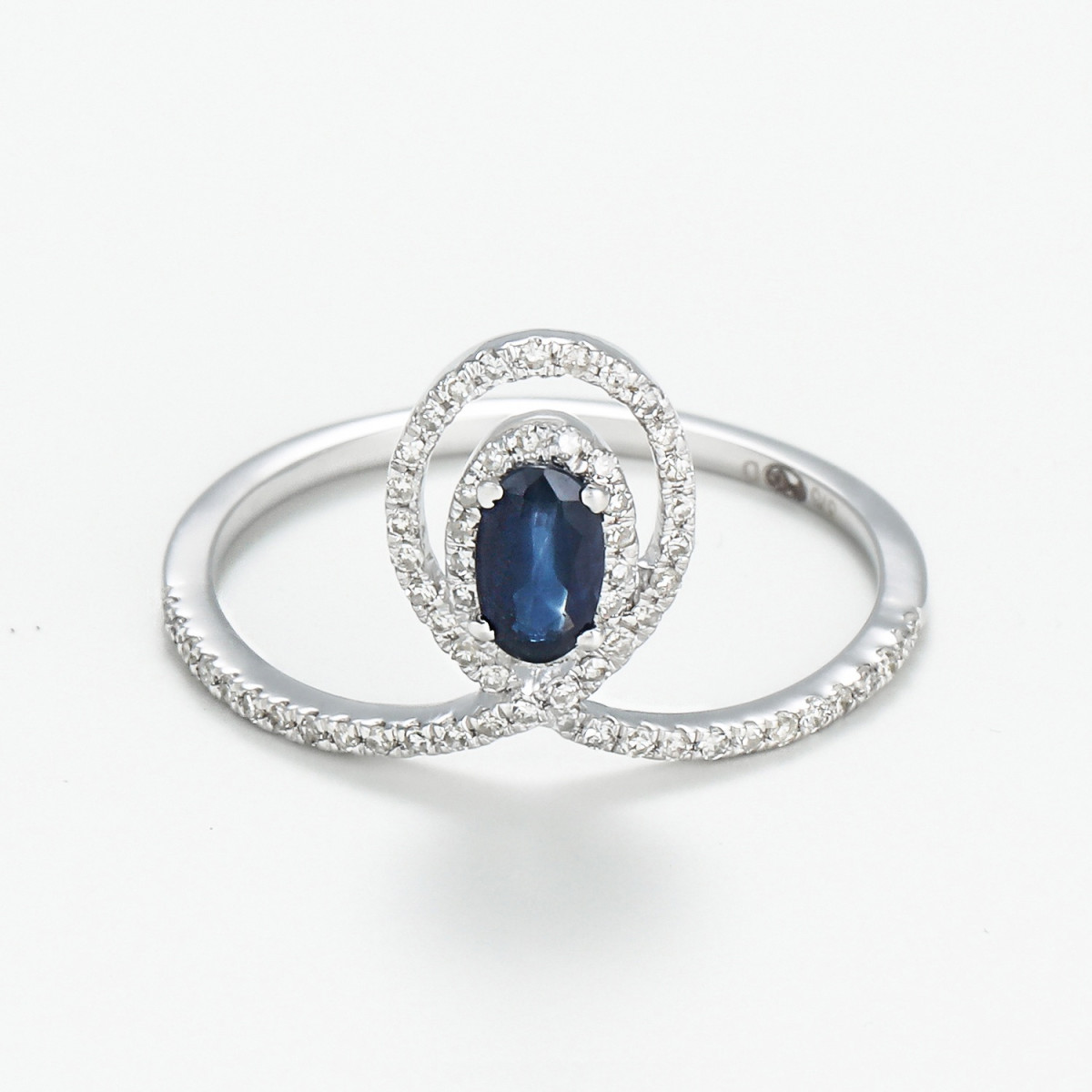 Bague "Apollon Noble" Or blanc et Saphir