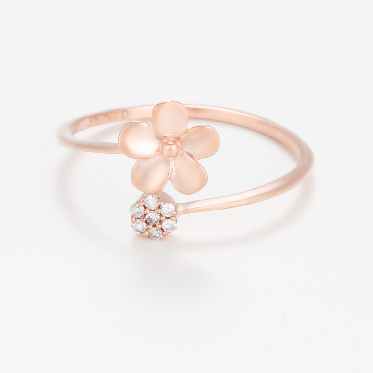 Bague "Ardente" Or rose et Diamant