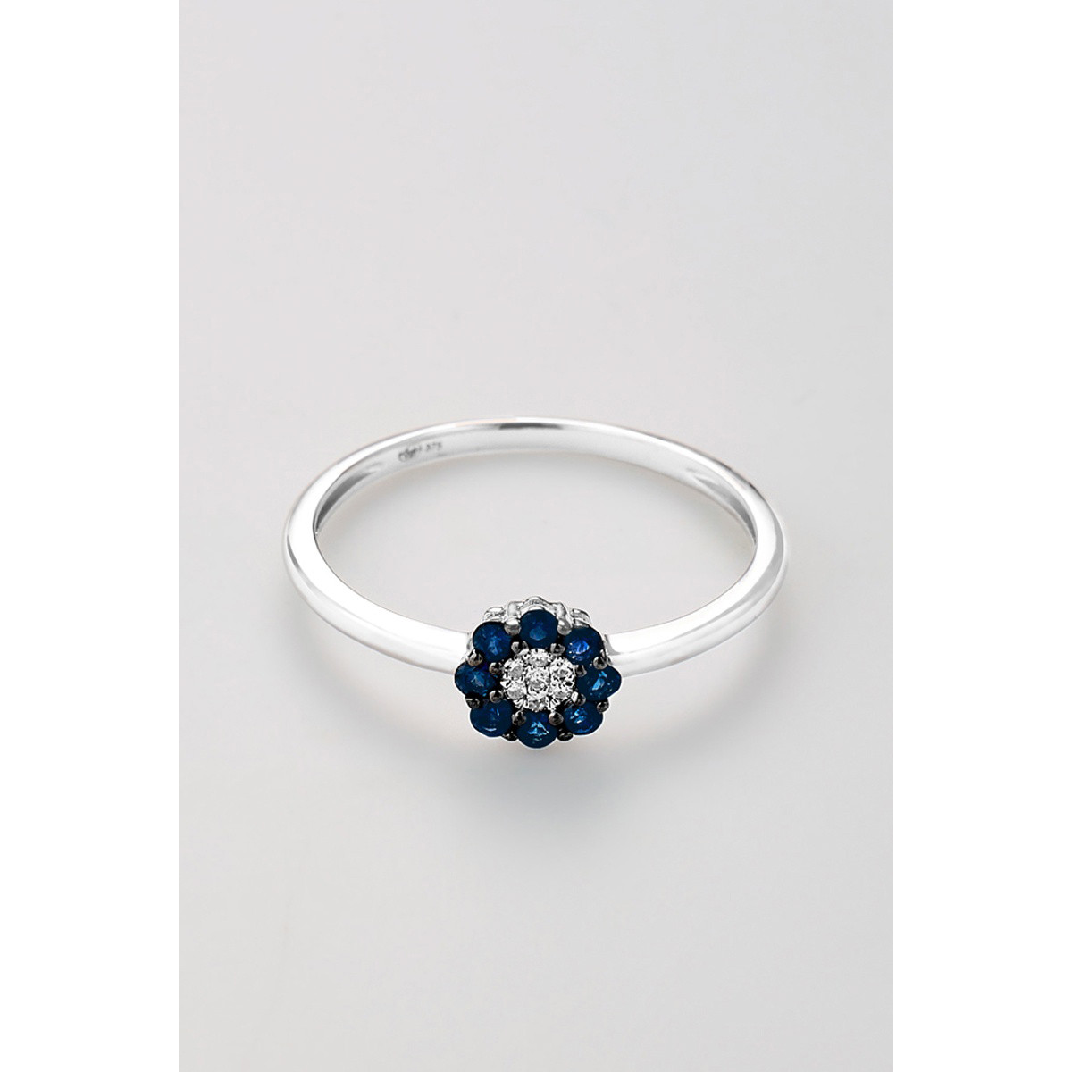 Bague "Clair" Or blanc et Saphir
