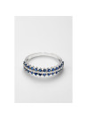 Bague "Cocoonée" Or blanc et Saphir