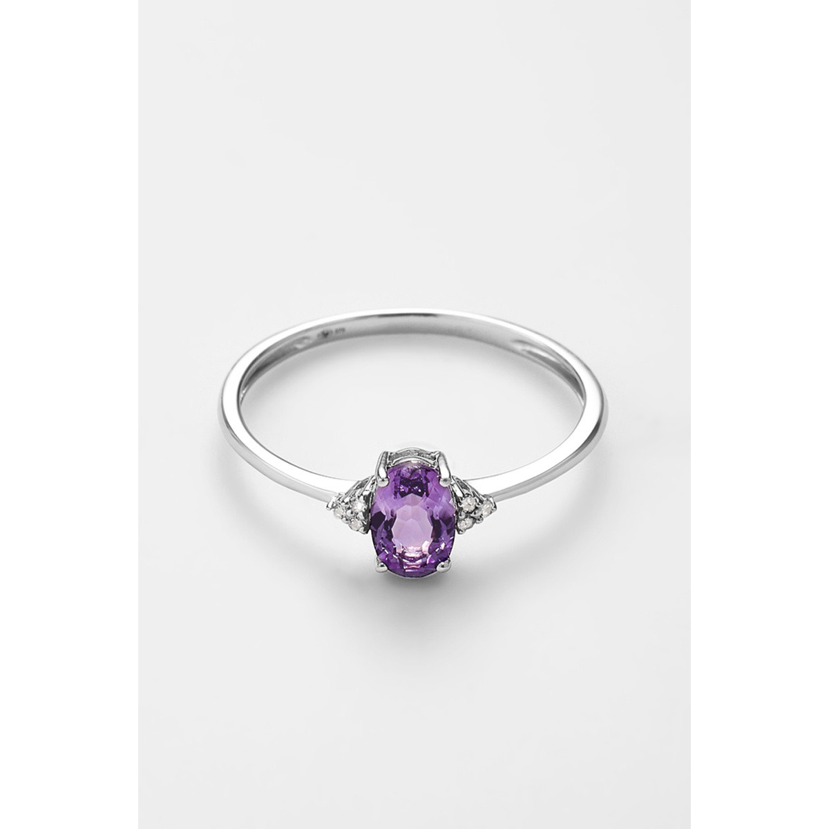 Bague "Colisée Solaire" Or blanc et Améthyste