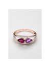 Bague "Complice" Or rose et Multipierres
