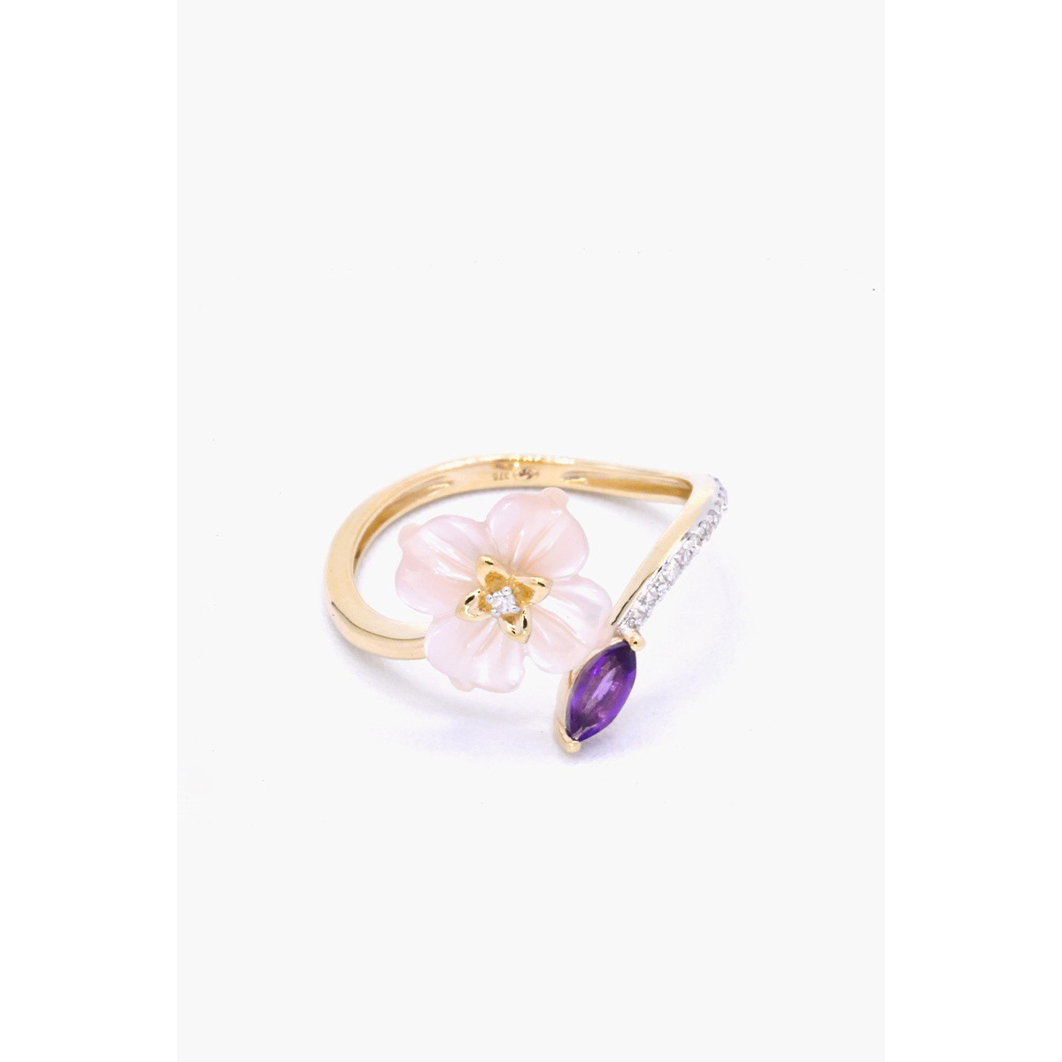 Bague "Consolante" Or jaune et Multipierres