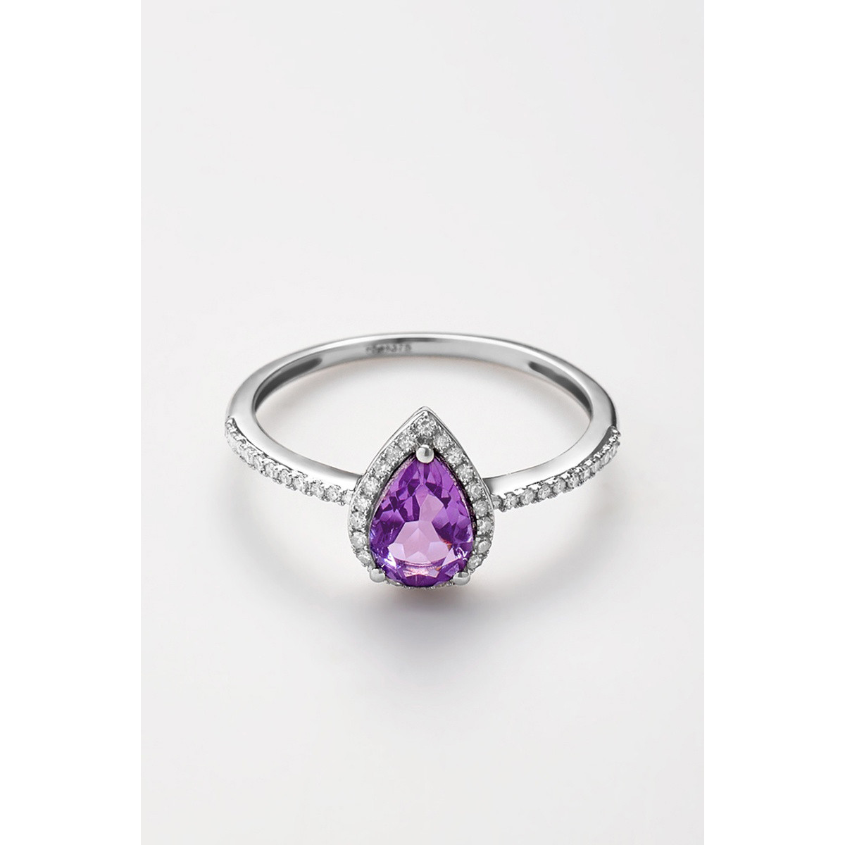 Bague "Contente" Or blanc et Améthyste