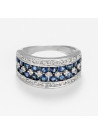 Bague "Courageuse" Or blanc et Saphir