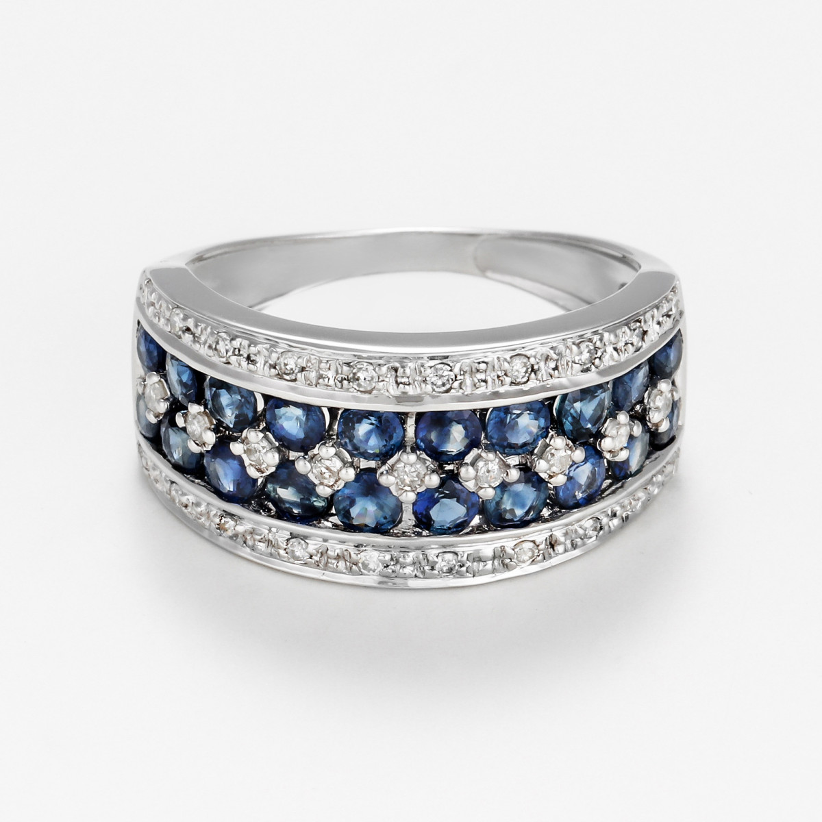 Bague "Courageuse" Or blanc et Saphir