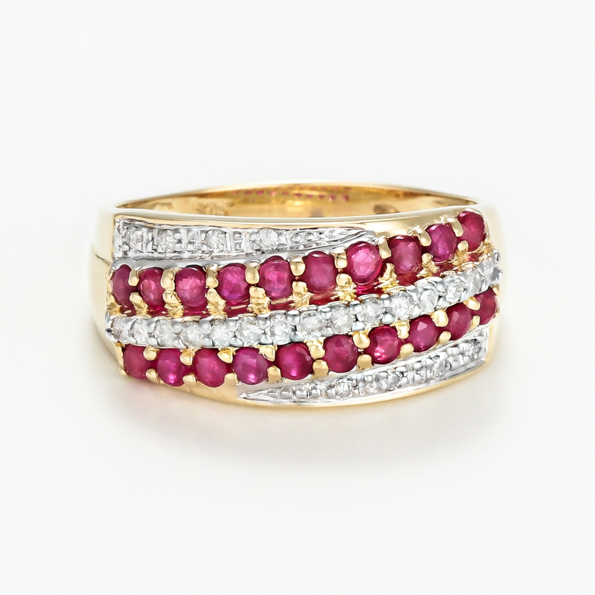 Bague "Courageux" Or jaune et Rubis