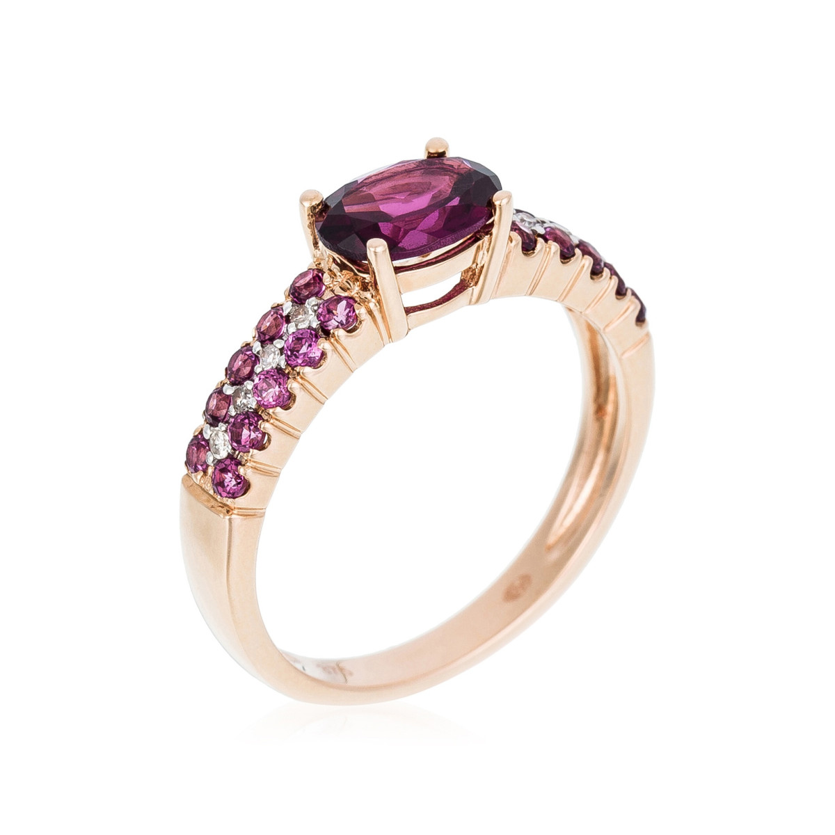 Bague "Crédible" Or rose et Rhodolite