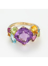 Bague "Décente" Or jaune et Multipierres