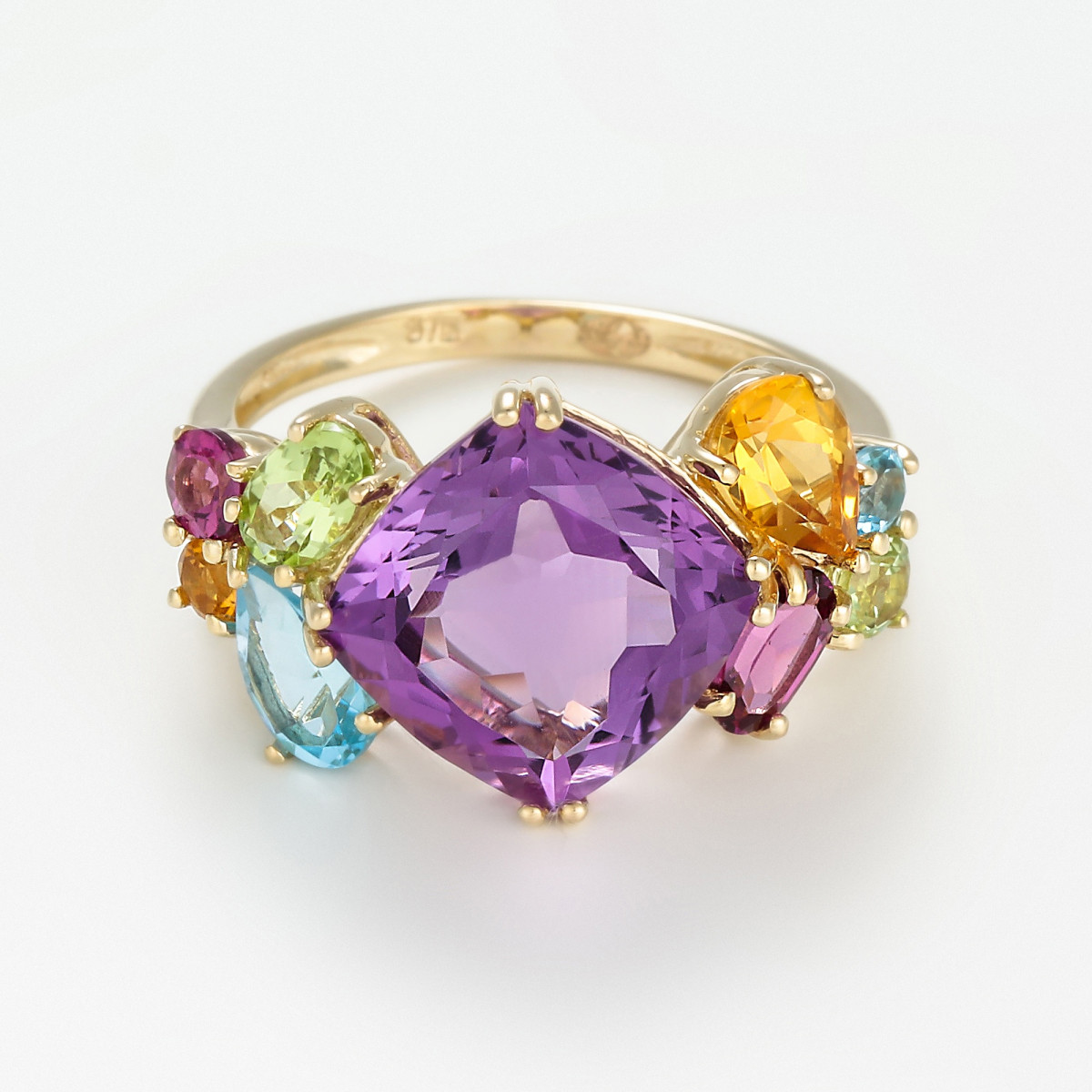 Bague "Décente" Or jaune et Multipierres Bague "Décente" Or jaune et Multipierres