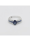 Bague "Déchaînée" Or blanc et Saphir