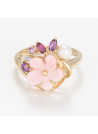 Bague "Déesse Radieuse" Or jaune et Multipierres
