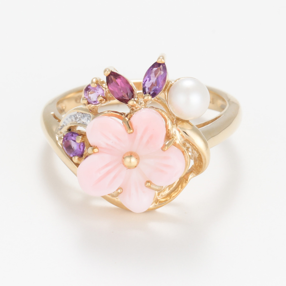 Bague "Déesse Radieuse" Or jaune et Multipierres