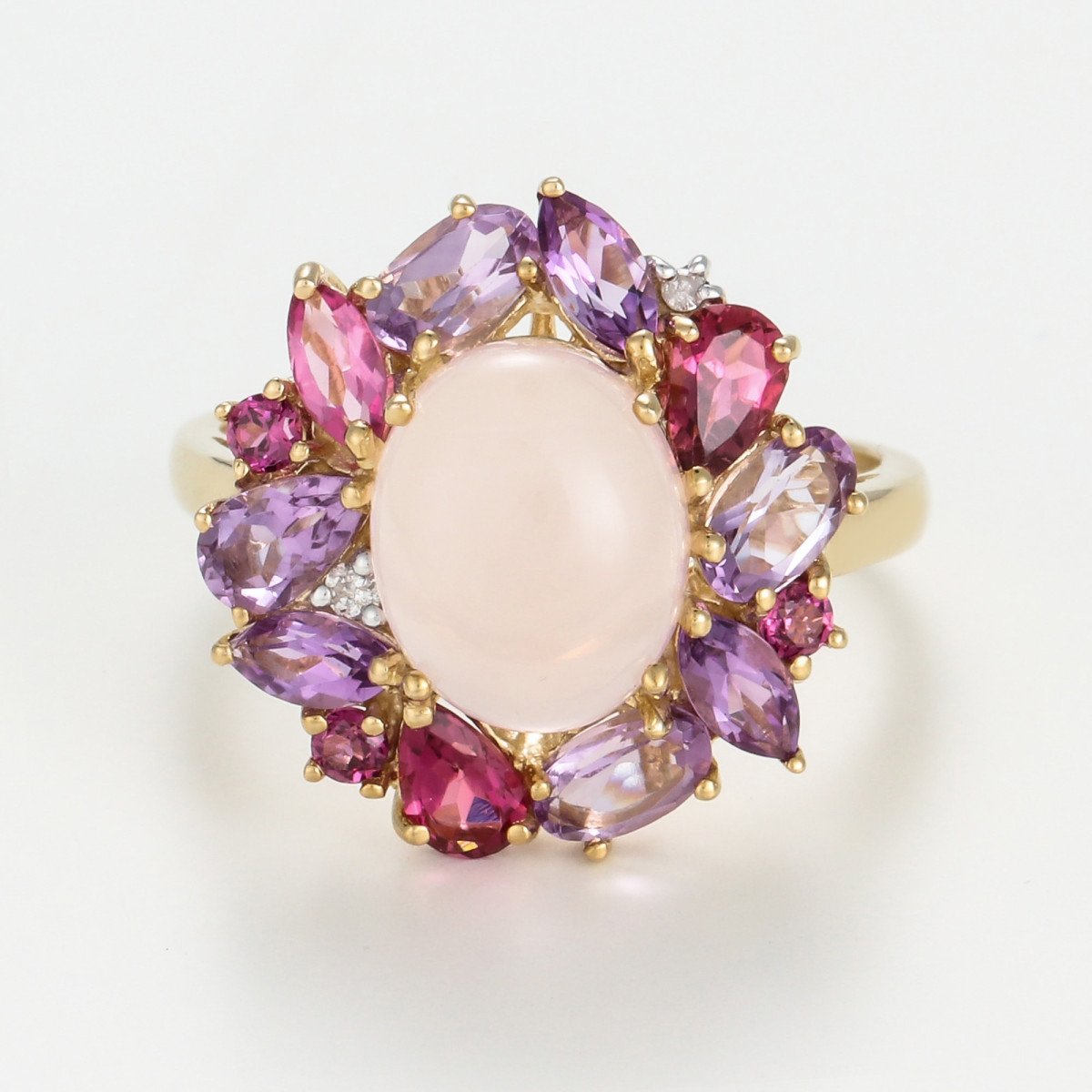 Bague "Déesse Sacrée" Or jaune et Multipierres Bague "Déesse Sacrée" Or jaune et Multipierres