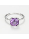 Bague "Douceur Antique" Or blanc et Améthyste