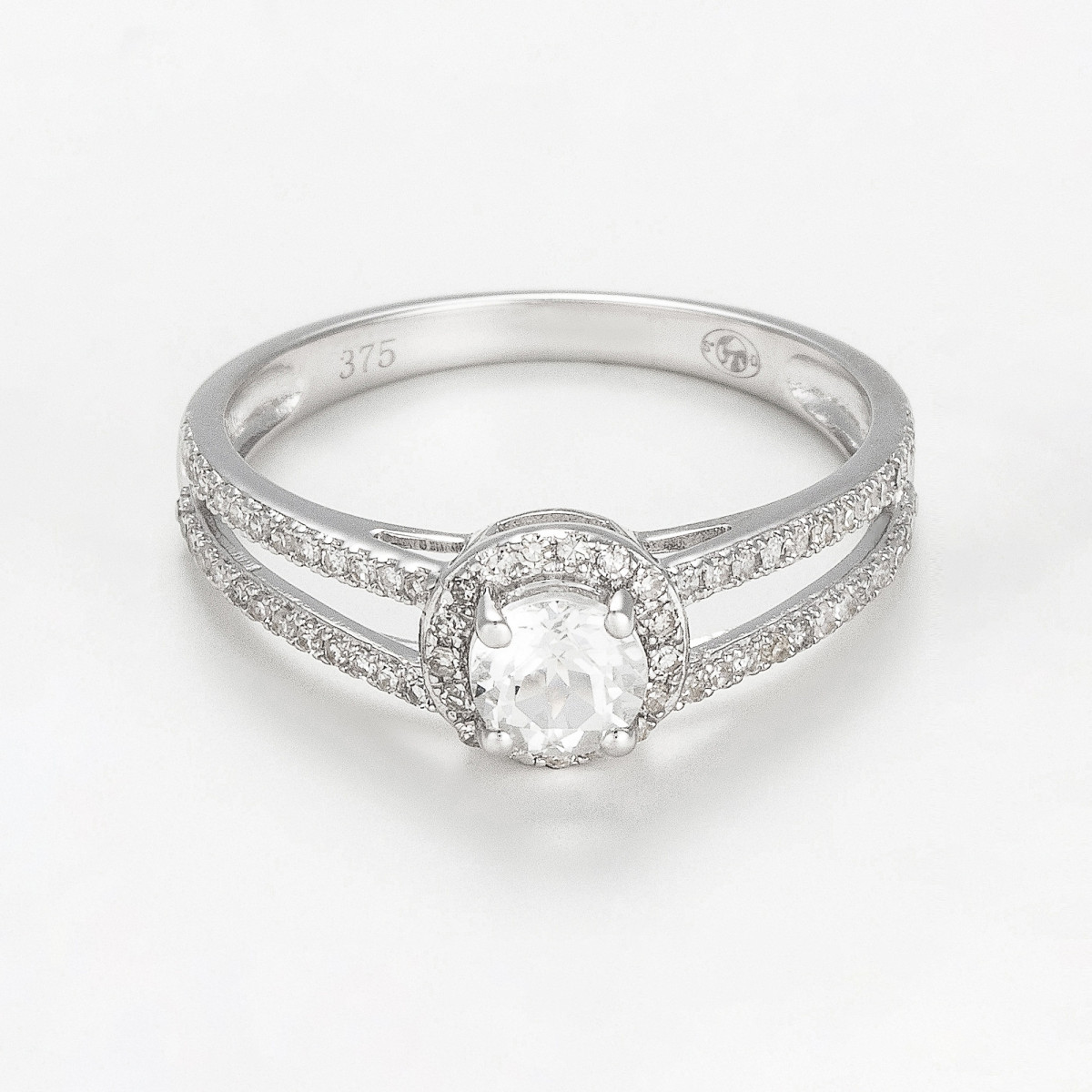 Bague "Douée" Or blanc et Topaze
