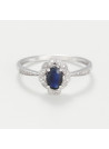 Bague "Éclairante" Or blanc et Saphir