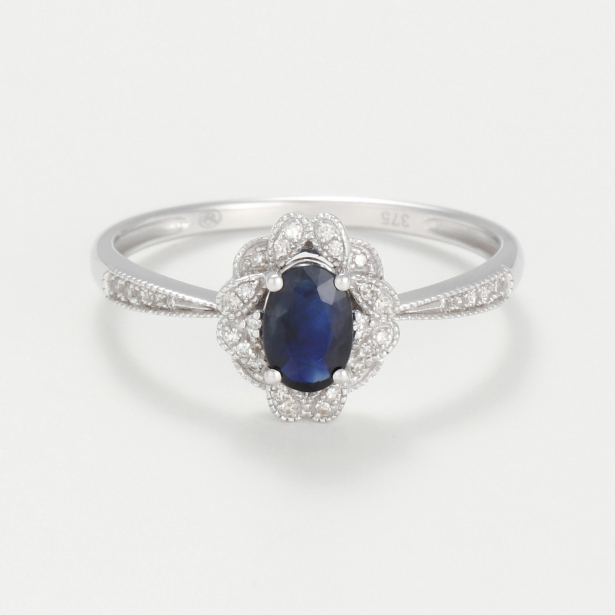 Bague "Éclairante" Or blanc et Saphir Bague "Éclairante" Or blanc et Saphir