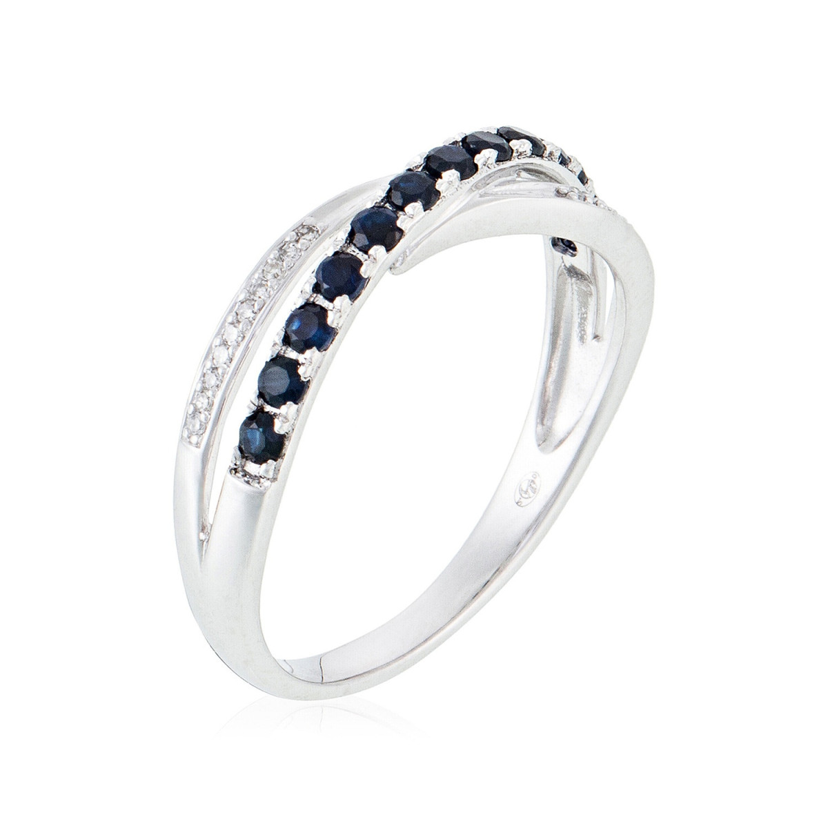 Bague "Éclairée" Or blanc et Saphir