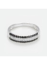 Bague Diamants Blancs 0,10cts/36 et Diamants Noirs 0,22cts/32 "Éclatant"