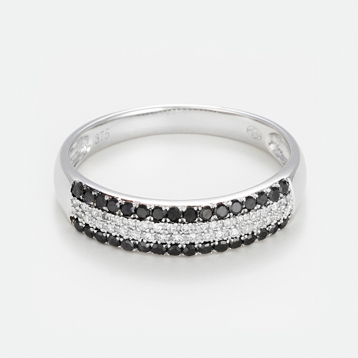 Bague Diamants Blancs 0,10cts/36 et Diamants Noirs 0,22cts/32 "Éclatant" Bague Diamants Blancs 0,10cts/36 et Diamants Noirs 0,22cts/32 "Éclatant"