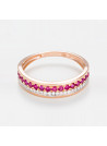 Bague "Élancée" Or rose et Rubis