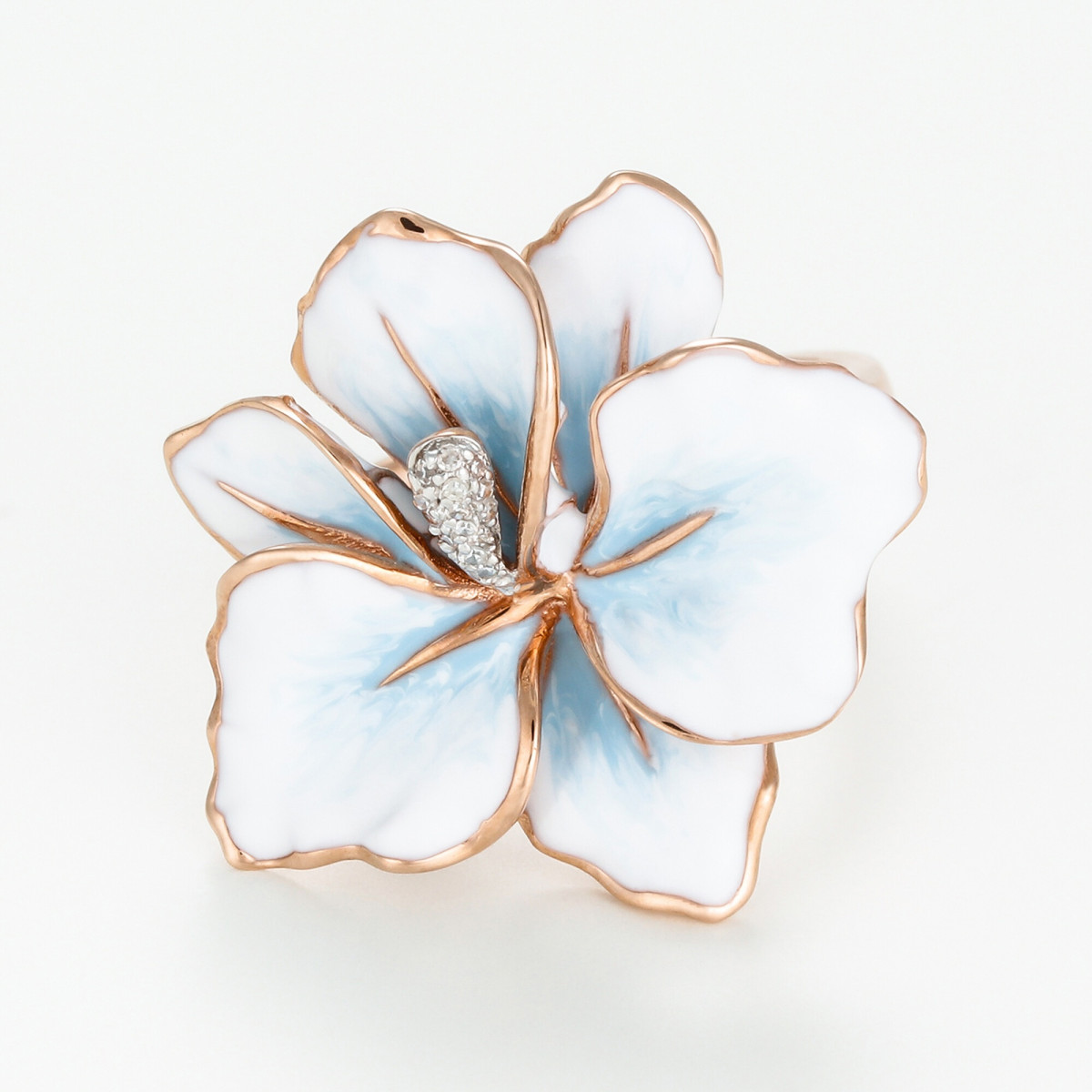 Bague "Enclin Antique" Or rose et Email