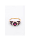 Bague "Enclin Brillant" Or jaune et Multipierres