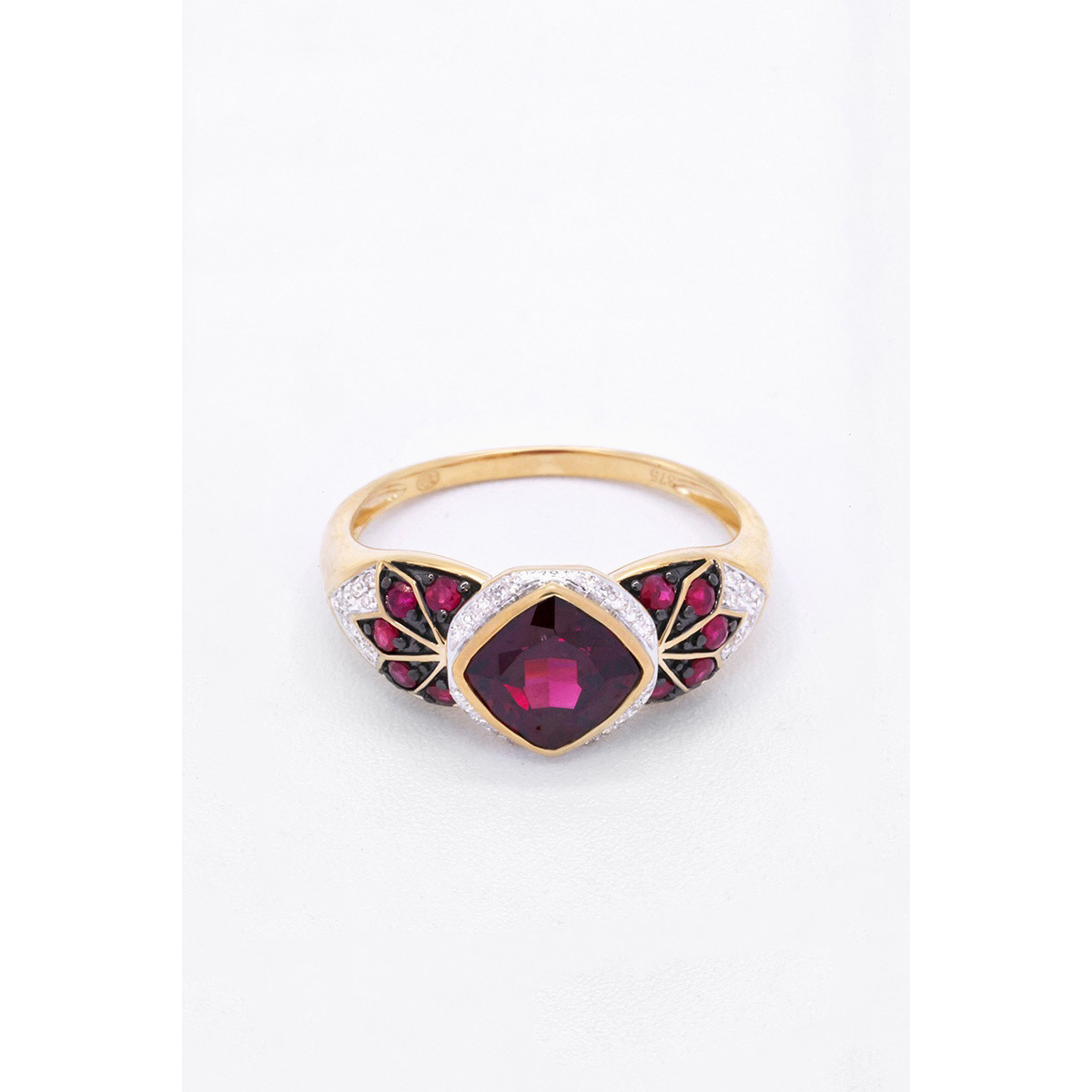 Bague "Enclin Brillant" Or jaune et Multipierres