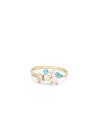 Bague "Enclin Sacré" Or jaune et Multipierres