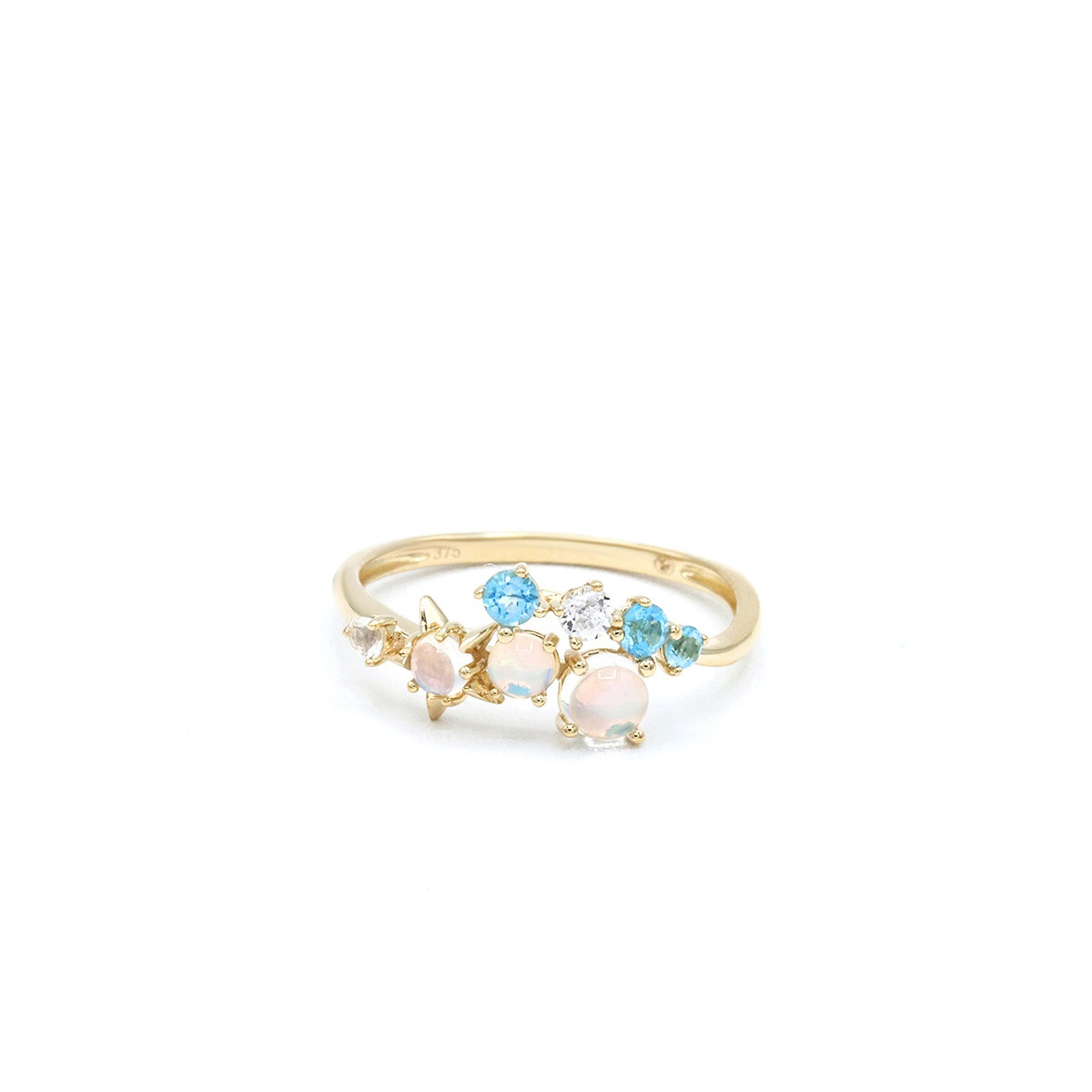 Bague "Enclin Sacré" Or jaune et Multipierres Bague "Enclin Sacré" Or jaune et Multipierres
