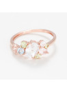 Bague "Engagée" Or rose et Multipierres