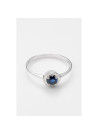 Bague "Engouement Brillant" Or blanc et Saphir