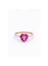 Bague "Engouement Magique" Or rose et Topaze