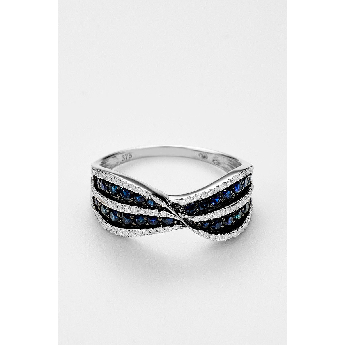 Bague "Engouement Noble" Or blanc et Saphir