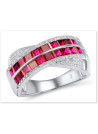 Bague "Engouement Puissant" Or blanc et Saphir