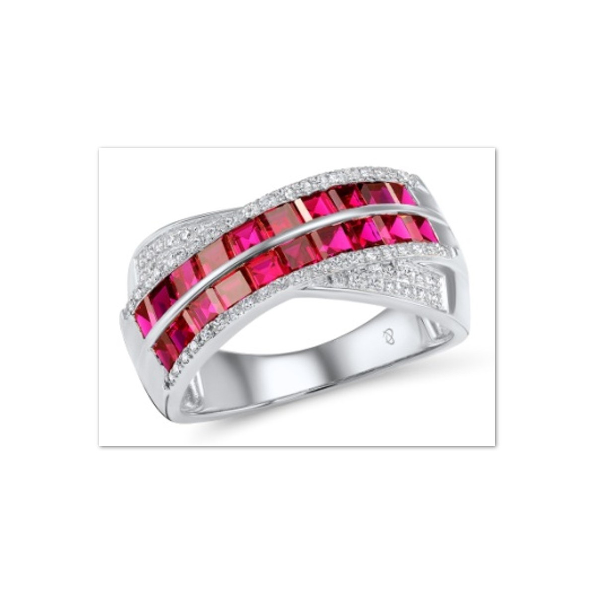 Bague "Engouement Puissant" Or blanc et Saphir