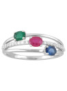 Bague "Éthérée" Or blanc et Multipierres
