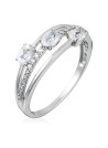 Bague "Étincelante" Or blanc et Topaze