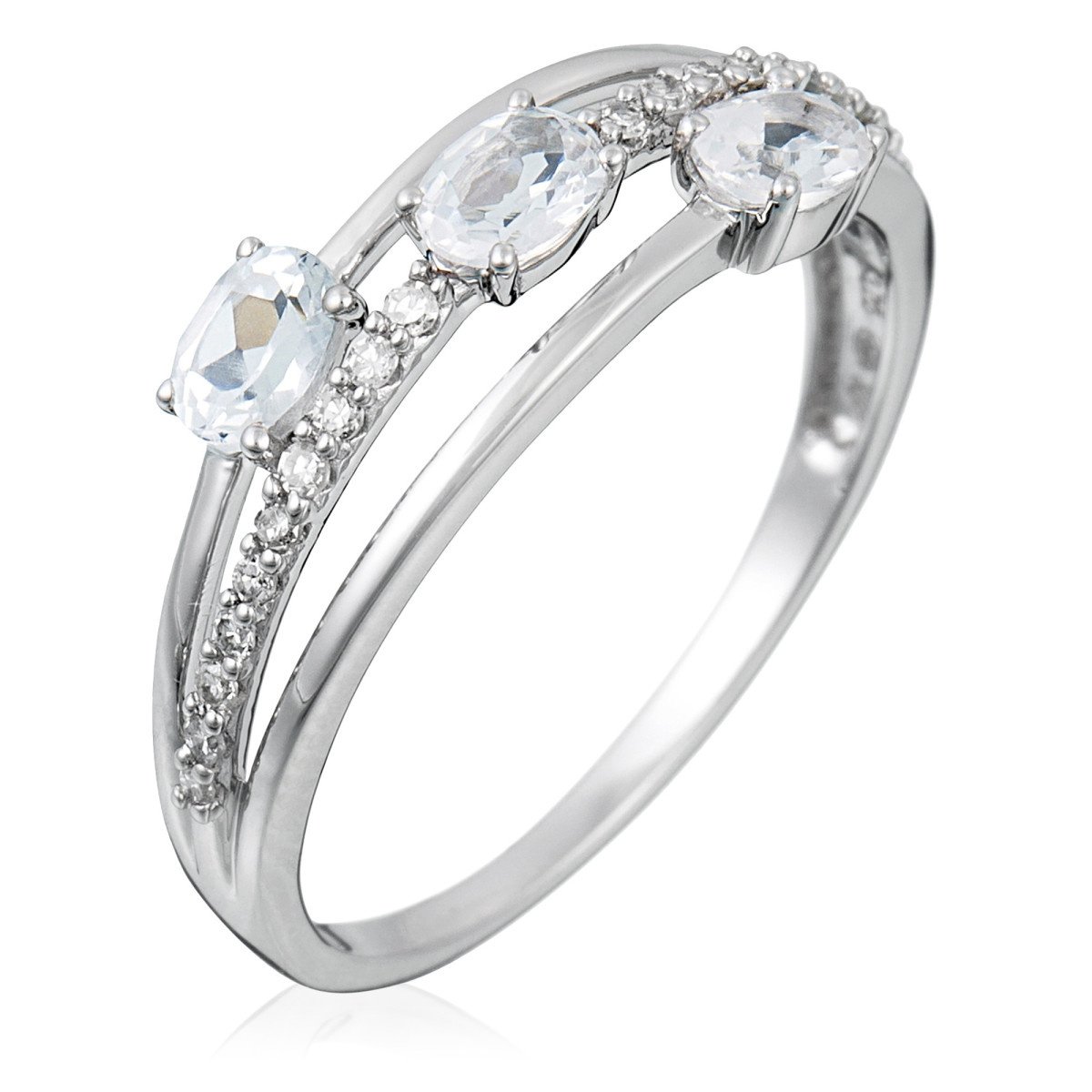Bague "Étincelante" Or blanc et Topaze