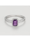 Bague "Fascinante" Or blanc et Améthyste