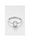 Bague "Flamme Éternelle" Or blanc et Topaze
