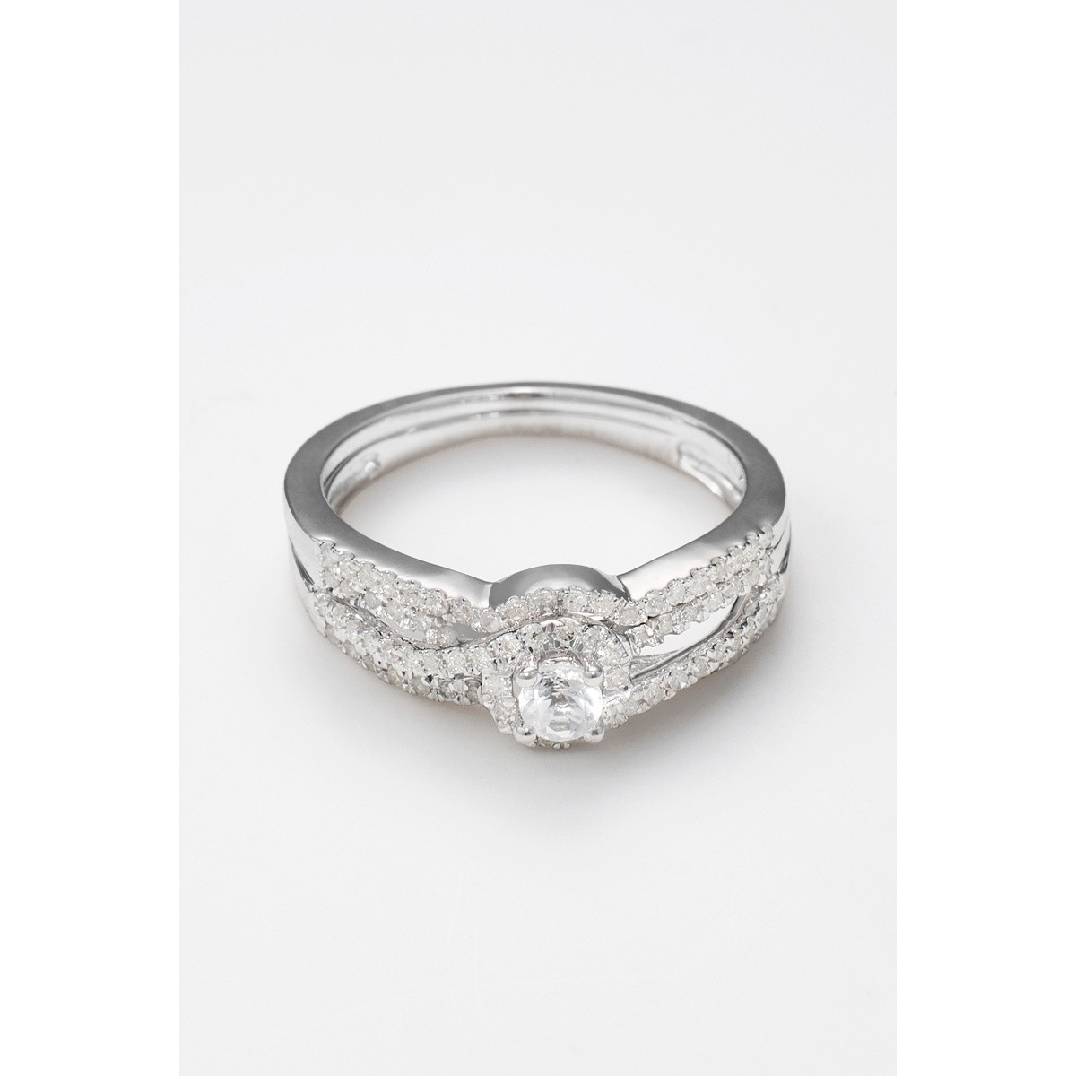 Bague " Océane" Or blanc et Topaze
