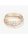 Bague " Aurore" Or tricolore et Diamant