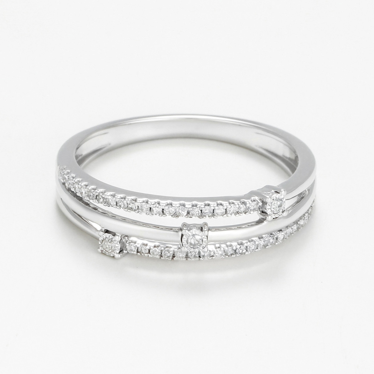 Bague " Flore" Or blanc et Diamant Bague " Flore" Or blanc et Diamant